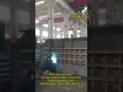 PLC Kontrolü Metal Geri Dönüştürme Baler Makinesi Otomatik 800Ton Güç 700*700mm
